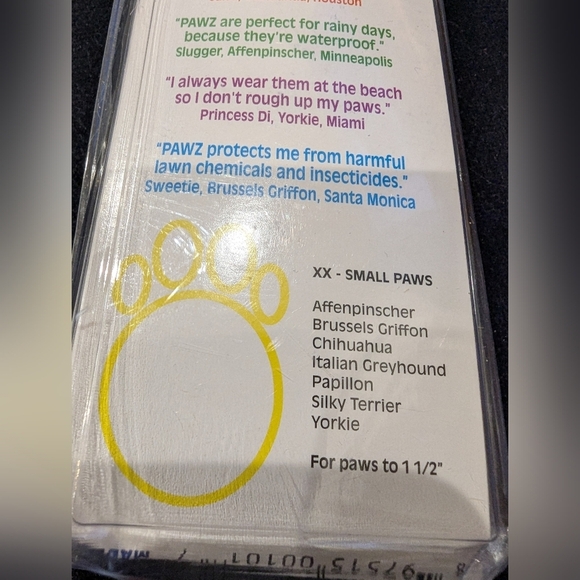 PawZ Dog Boots Tiny & XXS Green & Yellow Rubber Boots For 1" -1.5" & under paws - Picture 9 of 10